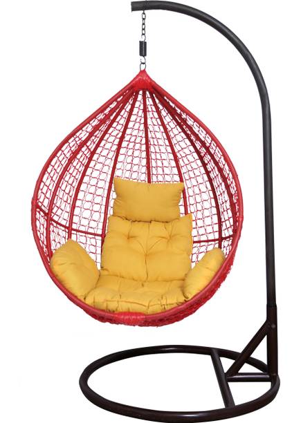 itaws Hanging Swing Chair With Stand Include Soft Fluffy Cushion Pillow Iron Hammock
