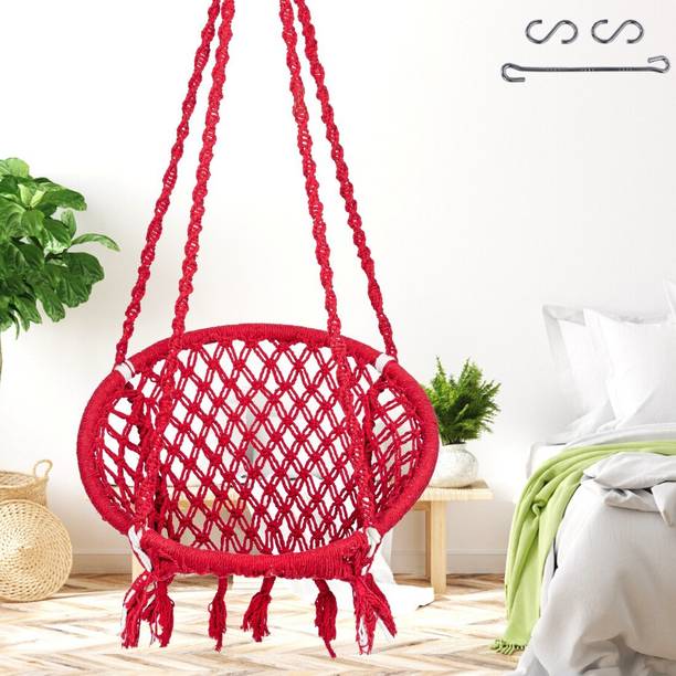 Patiofy Swing/ Swing for Adults/ Wooden Swing/ Wooden Swing Chair/ Hammock Swing/ Jhula Cotton Large Swing