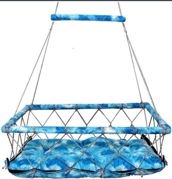 srq NEW BORN BABY COTTON HANGING CRADLE(0-6 month) | SWING FOR KIDS WITH WOODEN FREM Cotton, Wooden Small Swing