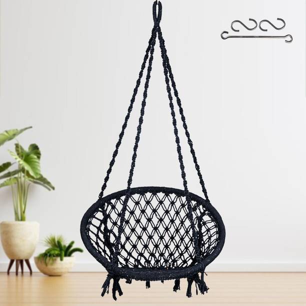 Patiofy Wooden Swing Chair/ Jhula Indoor/ Swing for Home/Swing for Adults Outdoor Wooden Cotton Large Swing