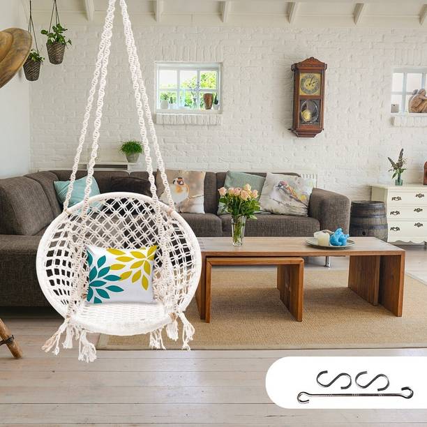 Patiofy Wooden Swing Chair/ Jhula Indoor/ Swing for Home/Swing for Adults Outdoor Wooden Cotton Large Swing