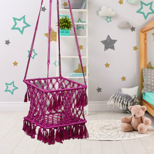 Patiofy Premium Square Baby Swing/Jhula for Kids/Swing for Kids/Kids Hanging Swing Chair Cotton Small Swing