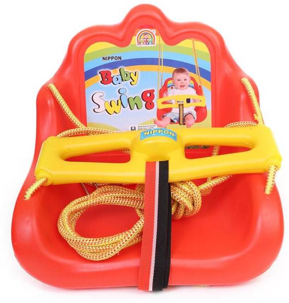 TOGGLE PLAY Baby Swing Chair for Newborns | Plastic Jhula with Safety Guard & Strong Rope Plastic Small Swing