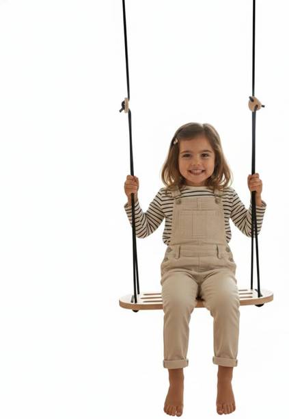 NI1983 ComfortCurve Heavy-Duty Wooden Tree Swing Seat Wooden Hammock