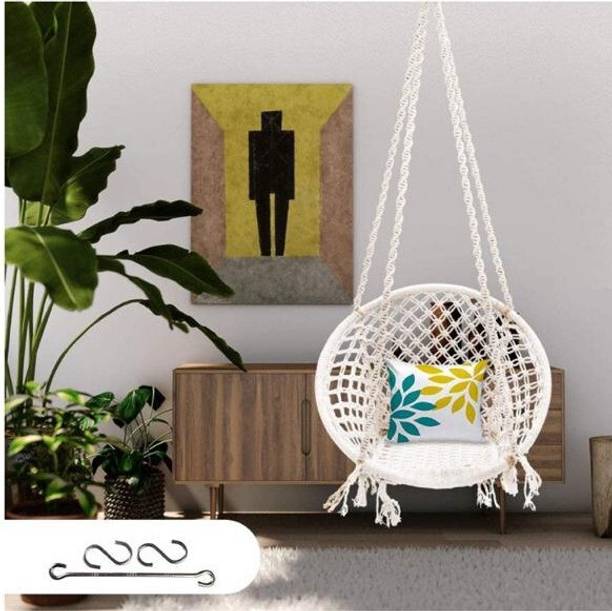 Patiofy Wooden Swing Chair/ Jhula Indoor/ Swing for Home/Swing for Adults Outdoor Wooden Cotton Large Swing