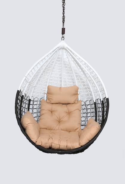 itaws Hanging Swing Chair With Chain Include Soft Fluffy Cushion Pillow Iron Hammock