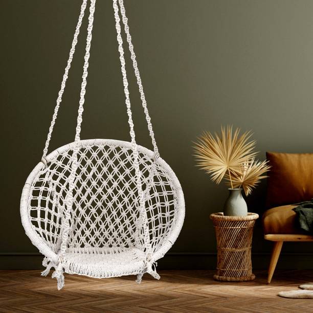 Patiofy Wooden Swing Chair/ Jhula Indoor/ Swing for Home/Swing for Adults Outdoor Wooden Cotton Large Swing