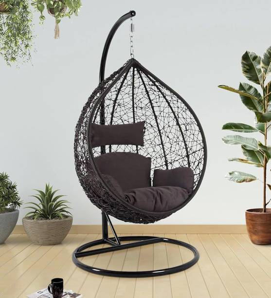 tiger enterprises Single Seater Swing Chair with Stand & Cushion Iron Hammock