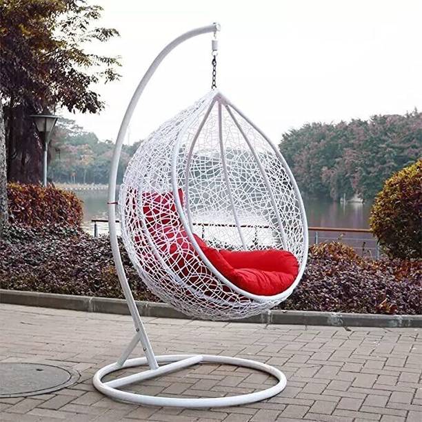 SPYDER HOME DECORE Single Seater Swing chair With Stand And Cushion For Adult Iron Hammock