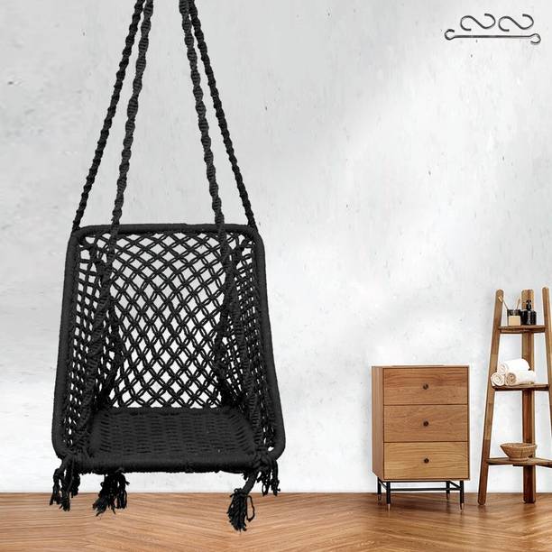 Patiofy Square Shape Wooden Swing Chair with Cushion/ Swing for Adults Home/Jhula Indoor Cotton Large Swing