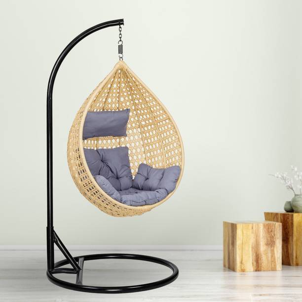 Swingzy Single Seater Iron Hanging Egg Swing Chair With Stand for Adult/ Iron Hammock Iron Hammock