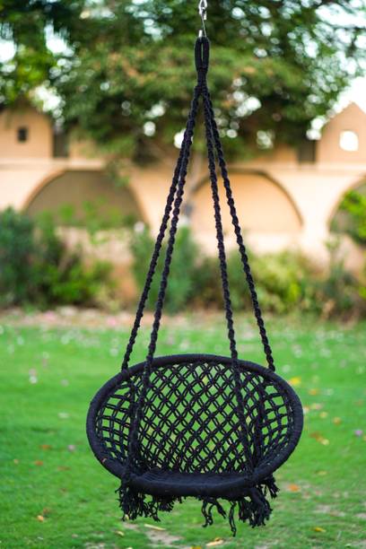 Patiofy Wooden Swing Chair/ Jhula Indoor/ Swing for Home/Swing for Adults Outdoor Wooden Cotton Large Swing