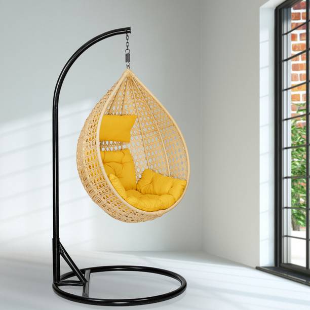 Swingzy Single Seater Iron Hanging Egg Swing Chair With Stand for Adult/ Iron Hammock Iron Hammock