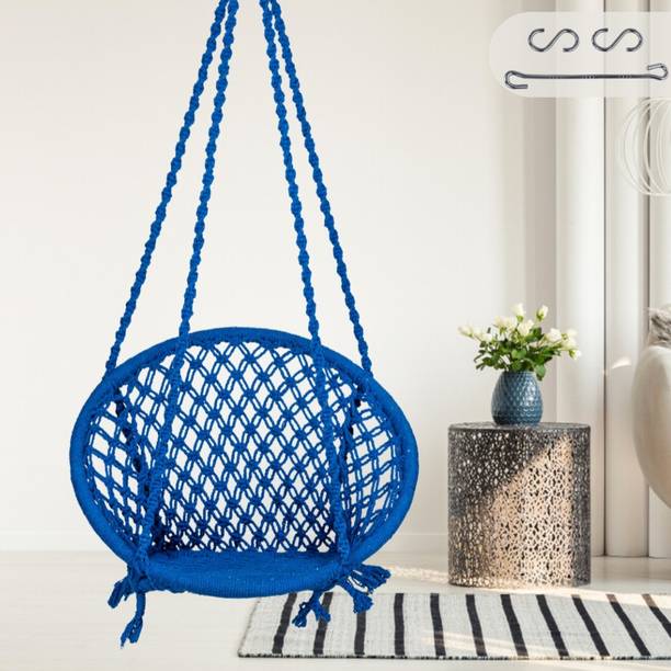 Patiofy Wooden Swing Chair/ Jhula Indoor/ Swing for Home/Swing for Adults Outdoor Wooden Cotton Large Swing