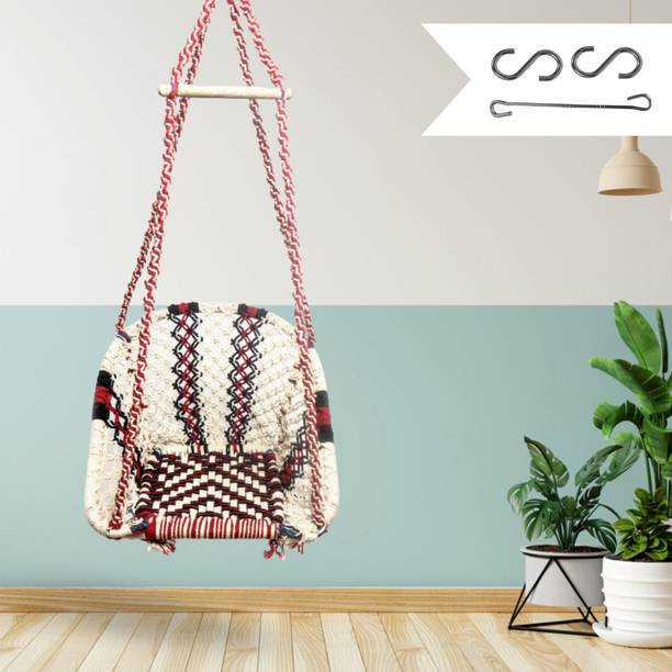 Curio Centre D Shape Modern Hanging Swing Chair Cotton Large Swing