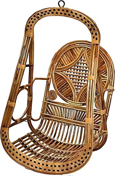 HussainFuniture Premium Cane Jhula | Wooden swing for adults | Hanging Chair for Balcony & Room| Bamboo, Wooden Hammock