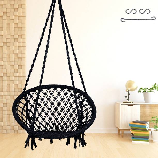 Patiofy Wooden Swing Chair/ Jhula Indoor/ Swing for Home/Swing for Adults Outdoor Wooden Cotton Large Swing