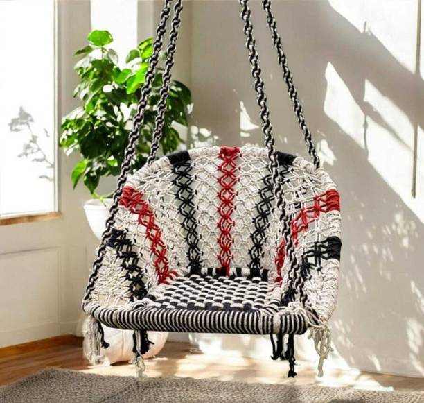 TEETLEY Indoor Outdoor Dolna Swing Chair | Hammock Hanging Seat for Balcony Cotton Hammock