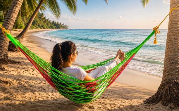 TEETLEY Nylon Hammock Swing Chair Jhula Dolna Ula for Adults & Kids Hanging Swing Net Cotton Hammock