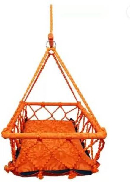HURF CARE NEW BORN BABY (0-2 YEARS) PALNA JHULA SWING Cotton, Wooden Small Swing