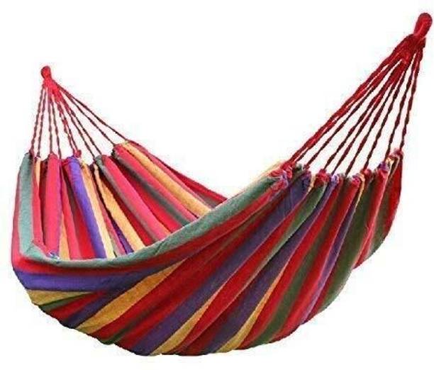 VAGHANIDS Camping Hammock CottonFabricPortableTravel Tree Hanging Bed Outdoor Garden Beach Cotton Hammock