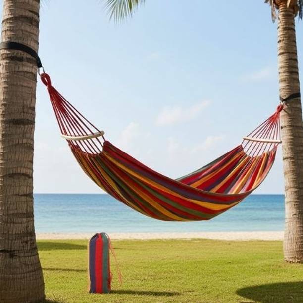 Baskety Hammock Swing Made from Bamboo Rayon Perfect for Beach, Garden, or Picnic Bamboo Hammock