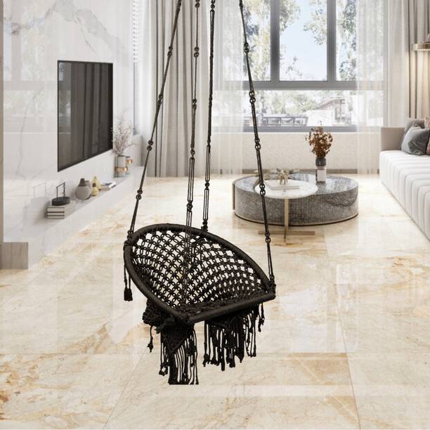 Patiofy D Shape Swing for Adults & Kids, Jhula Indoor, Swing Chair, Hammock Swing Polyester Hammock