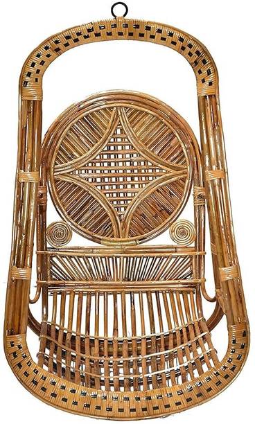 KANEKARTS Hanging Bamboo Cane Jhula | Wooden Swing Chair for Balcony, Garden & Home Bamboo Hammock