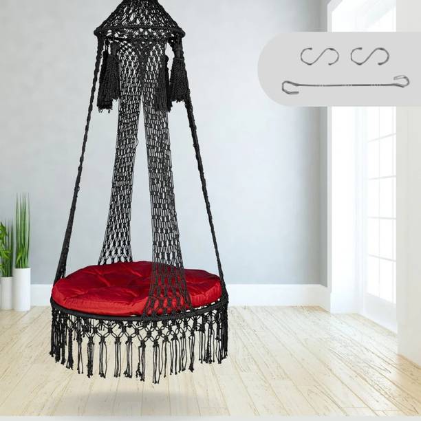 Swingzy Shower Round Cotton Netted Hanging Swing Chair for Adults/Swing for Balcony/ Cotton Hammock
