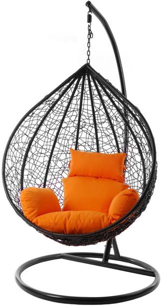Kirti Creations SWING WITH STAND & CUSHION FOR OUTDOOR/INDOOR/BALCONY/GARDEN/TERRACE Iron Large Swing