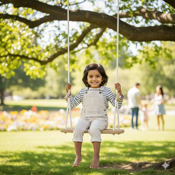 ZAVEO Polished Solid Wood Hanging Chair – Flat Board Design Wooden Hammock