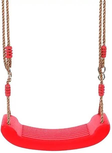 KINDER ROOTZ Adjustable Nylon Rope Plastic Swing with Metal Ring for 3–10 Years Toddlers Plastic Small Swing