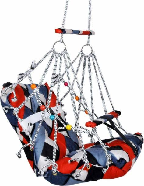 Dxplore Cotton Swing for Kids, Home Garden Jhula for Baby with Safety Belt Swings Swings