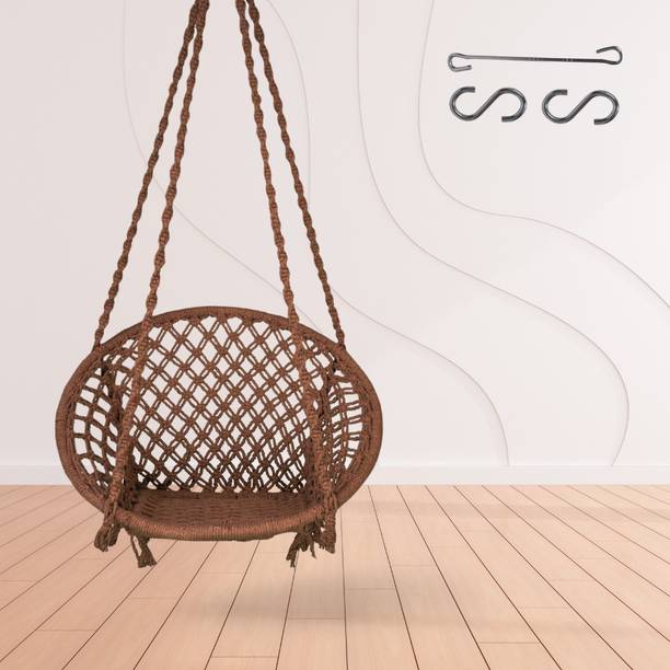 Curio Centre Round Cotton Rope Hanging Swing for Adults & Kids with Accessories/Swing Chair/ Cotton Hammock