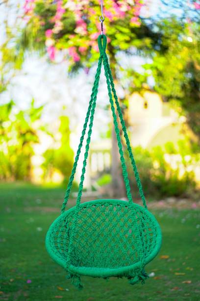 Patiofy Wooden Swing Chair/ Jhula Indoor/ Swing for Home/Swing for Adults Outdoor Wooden Cotton Large Swing