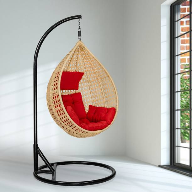 Swingzy Single Seater Iron Hanging Egg Swing Chair With Stand for Adult/ Iron Hammock Iron Hammock