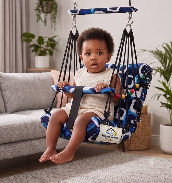Flipkart Perfect Homes Studio Premium Fabric Baby Swing / Jhula with Safety Belt for Infants and Toddlers Cotton Small Swing