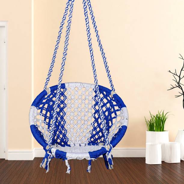Patiofy Wooden Swing Chair/ Jhula Indoor/ Swing for Home/Swing for Adults Outdoor Wooden Cotton Large Swing
