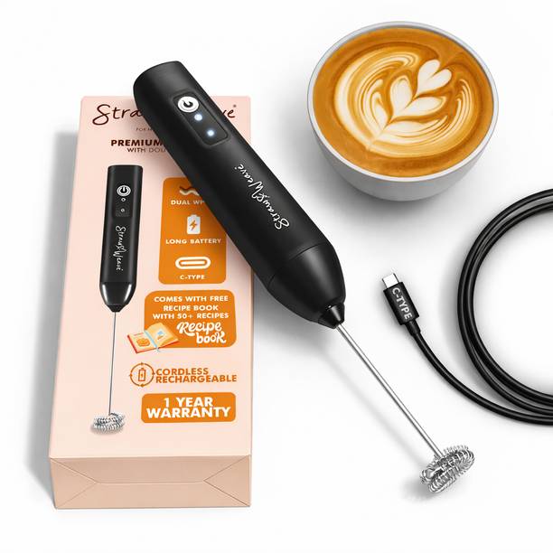 Straw&Weave 50 W Black Electric Whisk, Hand Blender