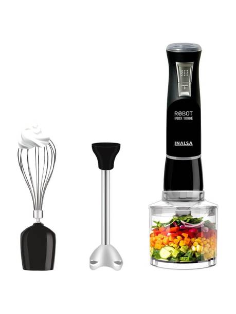 Inalsa 1000 W Silver, Black Hand Blender