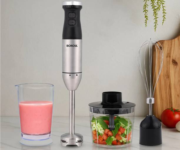 BOROSIL 800 W Multicolor Hand Blender, Chopper, Electric Whisk