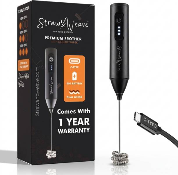 Straw&Weave 50 W Black Hand Blender, Electric Whisk