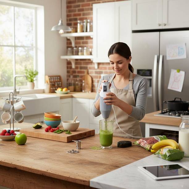 GRINISH 250 W Grey, White Hand Blender