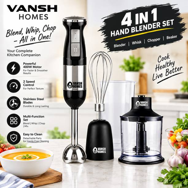 VANSH HOMES 400 W Black Hand Blender