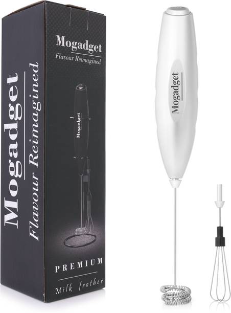 BHOJAAL 120 W Silver Handheld Milk Frother with Stand, Drink Mixer for Coffee Hand Blender, Electric Whisk