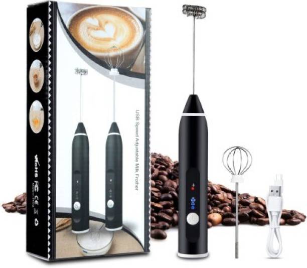 SHRIVASTRA Milk Frother Rechargeable Handheld 3-Speed For Latte Coffee Cappuccino Egg Mixer 50 W Hand Blender