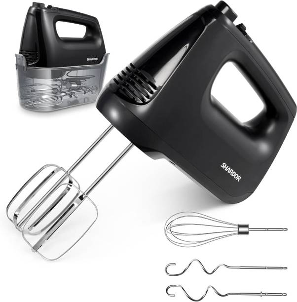 SHARDOR 400 W Electric Hand Mixer & Dough Hooks for Kitchen White Hand Blender