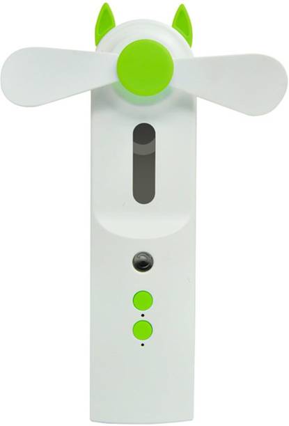 Ravso Solid Green, White Hand Fan