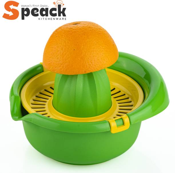 SPEACK Plastic Compact, Efficient, Portable, Quick, Orange, Citrus Fruit, Lemon, Manual Hand Juicer