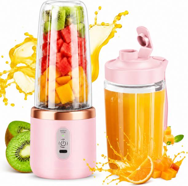 Luranol Plastic Electric Portable Juicer Mixer Grinder Mini Smoothie Maker Jar,4 Blades,3 Gears Hand Juicer
